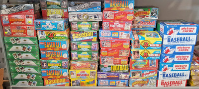 Unopened wax boxes, football baseball basketball, Topps All Brands, you pick