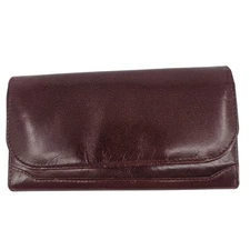 Moonster Brown Genuine Leather Envelope Wallet Smooth Multi Compartment
