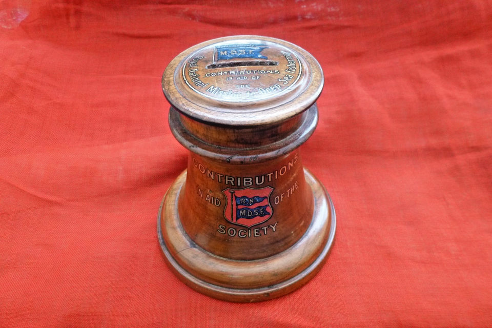 Antique Treen Charity Money Box Royal National Mission Deep Sea ...