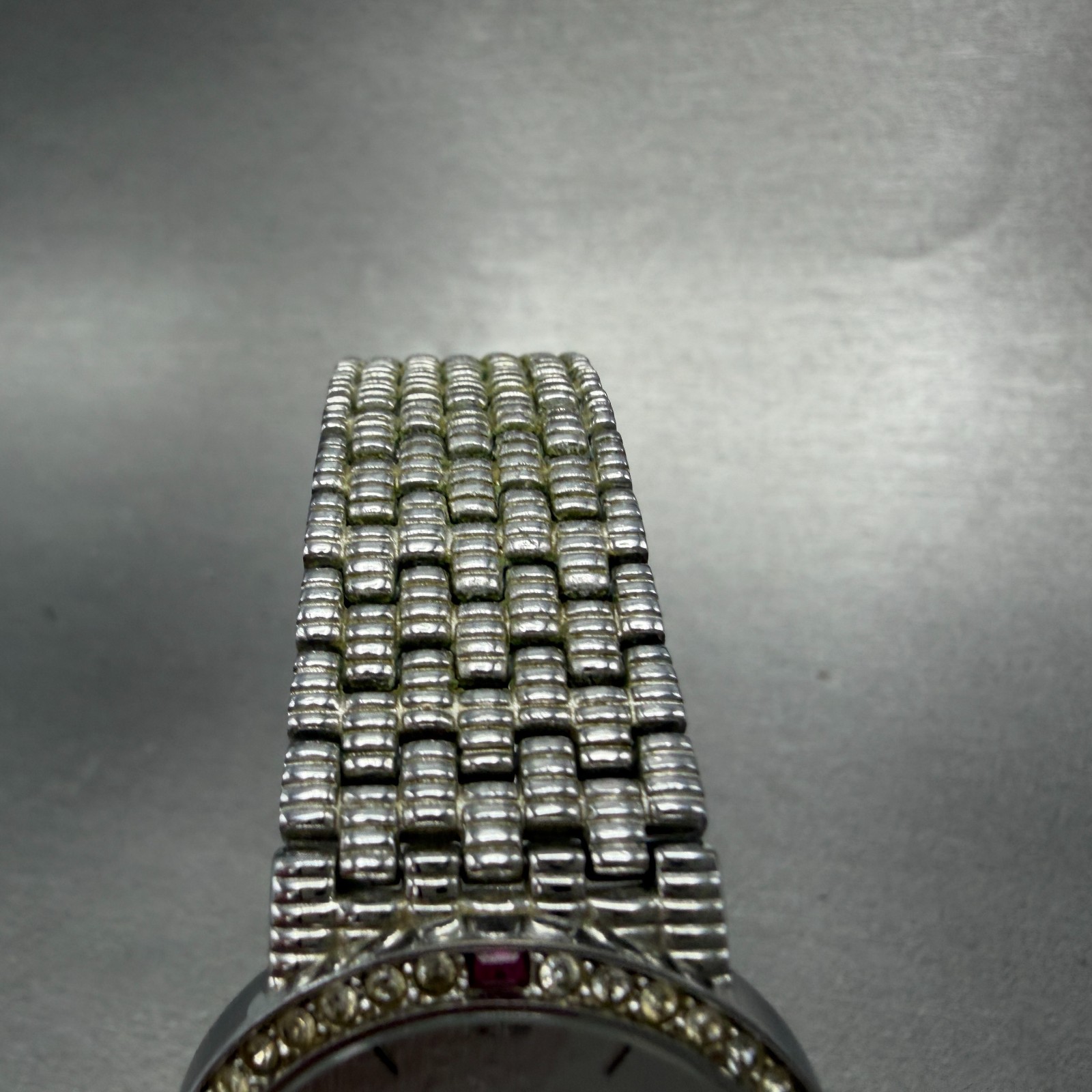 Valentino Roman Watch Unisex 31m Silver Dial Silver Tone Gem Set Bezel New Batt thumbnail 5