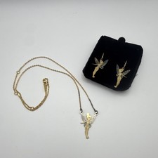 Disney Tinker Bell Necklace and Earrings Jewelry Set in Disney Branded Box