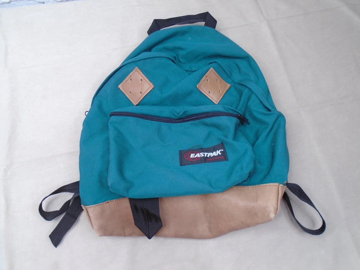 95s EASTPAK ウエストポーチ バッグ usa製 グリーン Eastpak Backpack Made In USA Green Leather Suede Bottom Vintage | eBay