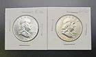 Ben Franklin Half Dollar 90% Silver, Lot of 2--- 1963-D---AU---B-120