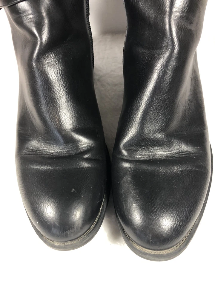 Chaps Ralph Lauren Women's 9B Black Riding Boots Vegan Leather Zip Up - Image 3 of 4