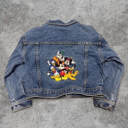 Vintage Disney Jacket Childs Large Blue Denim Mickey Mouse & Friends 1990s
