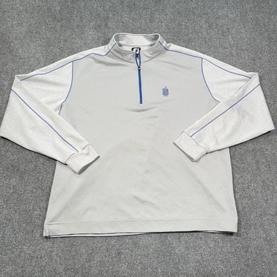 FootJoy Olympia Fields Country Club 1/4 Zip Golf Pullover Mens 2XL Grey Stretch