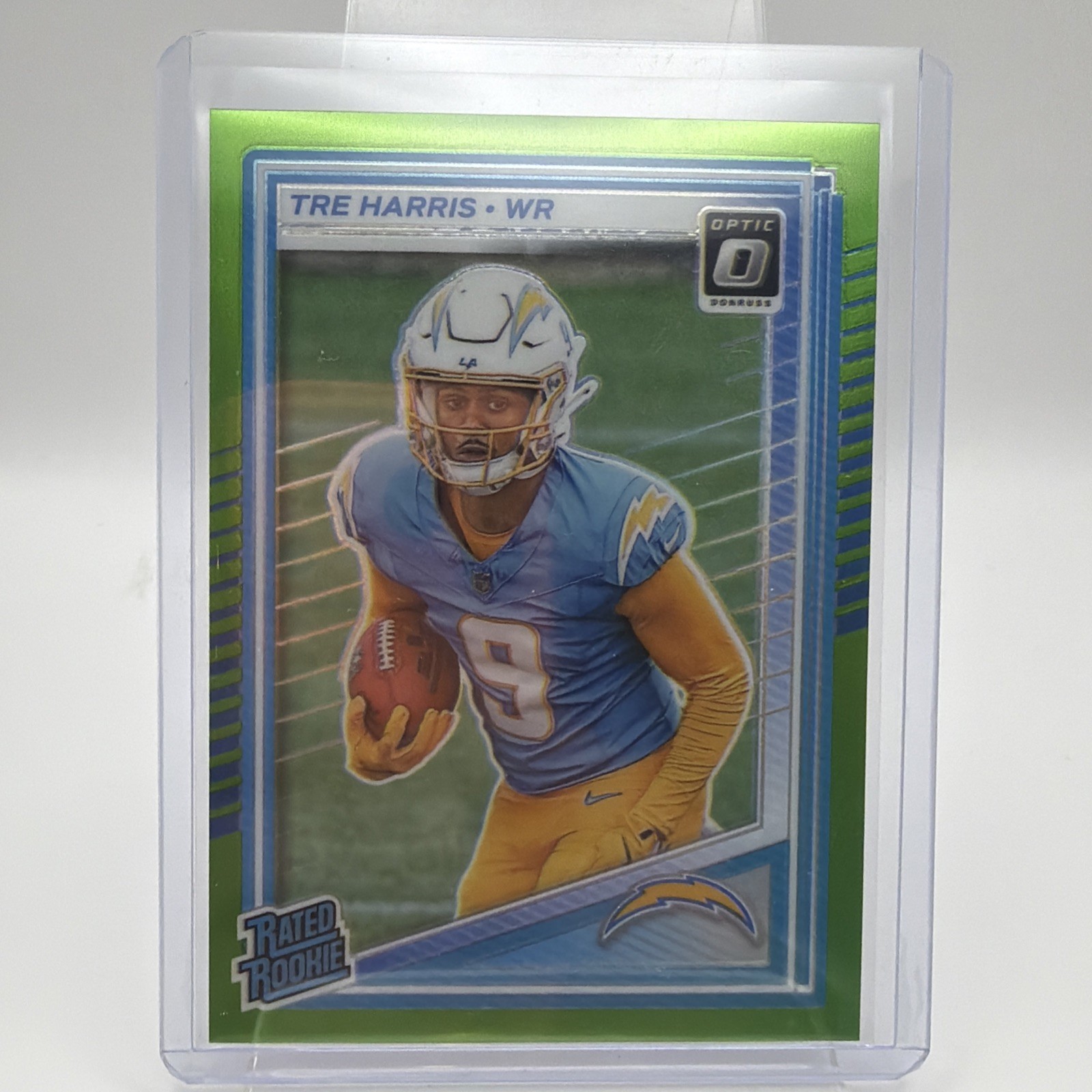2025 Optic Lime Green Tre Harris #229 /50 Chargers