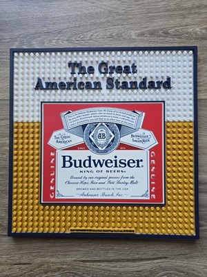 Budweiser Beer Bar Mat Pour Spill Mat 12X12 GREAT AMERICAN STANDARD