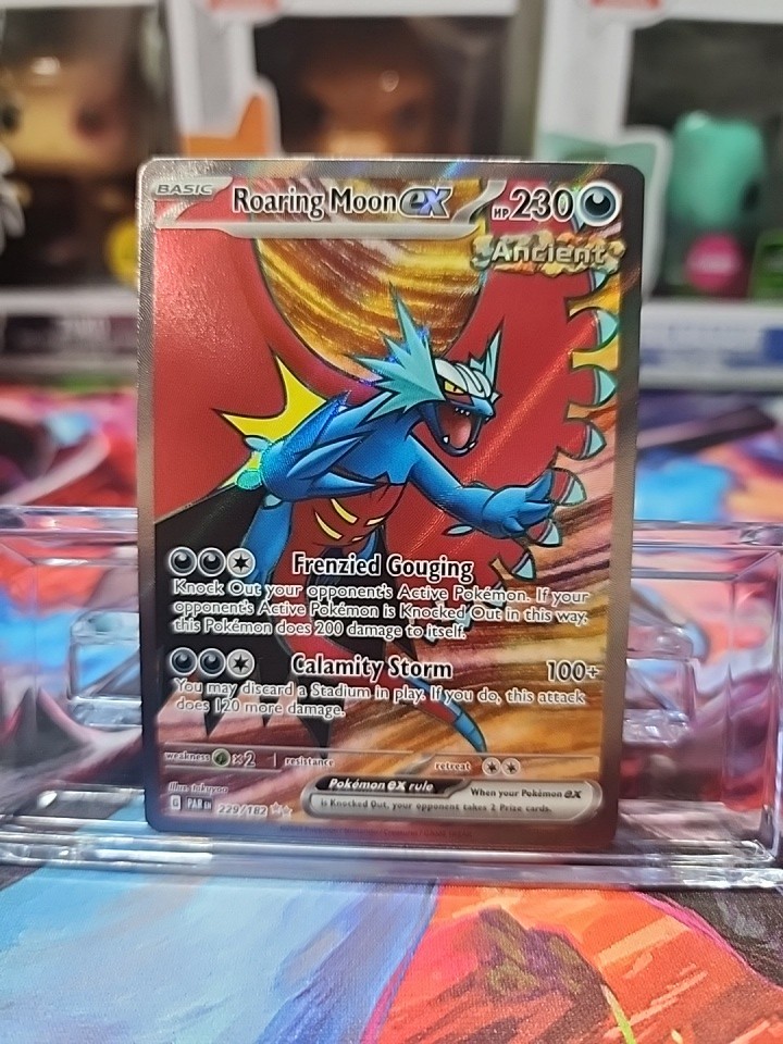 Pokémon TCG Roaring Moon EX Full Art Holo Ultra Rare 229/182 Paradox Rift NM
