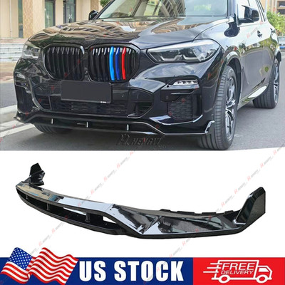 For 2019-2023 BMW X5 G05 M Sport GT Style Glossy Black Front Bumper Lip Splitter
