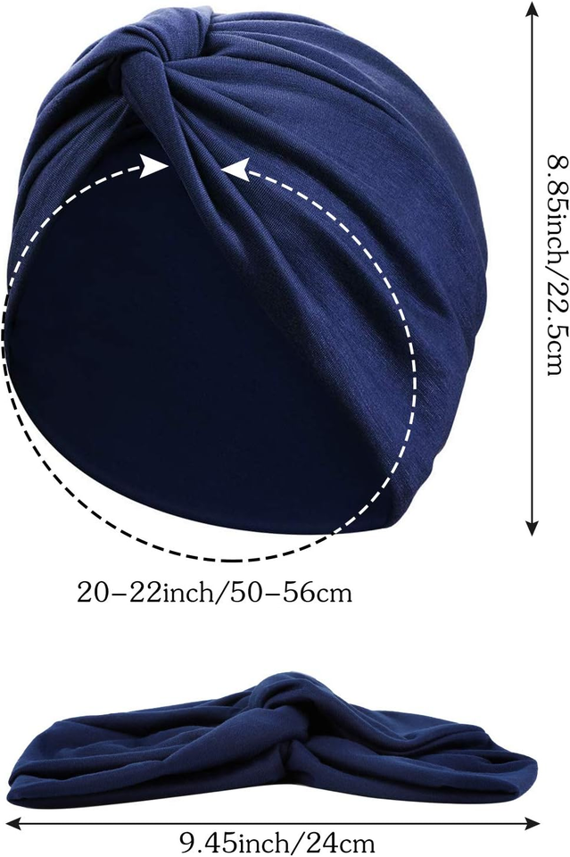 Set Da 4 Turbanti Chemioterapia XEPST Per Donna – In Poliestere Morbido E Traspirante, Design Floreale, Taglia Unica (50-60 Cm), Anche Per Notte E Sport