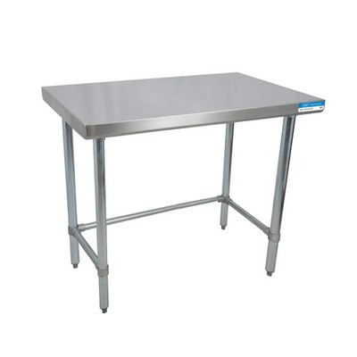 BK Resources 48''W x 30''D 16 Gauge Stainless Steel Open Base Work Table