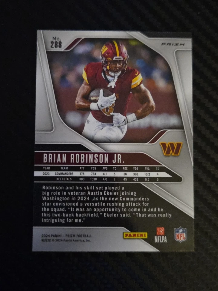 2024 Panini Prizm - Brian Robinson Jr. #288 Red Sparkle Prizm - Image 2 of 2