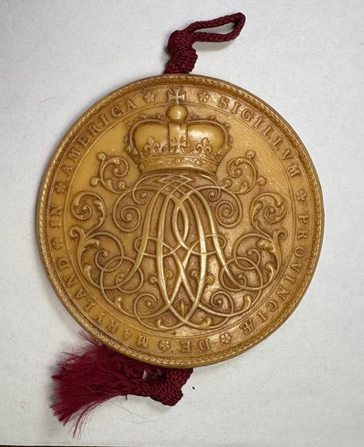 Maryland Great Seal under Queen Anne Reproduction Resin Cast from Original