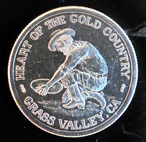 Valley Golf Lettering Prospector Heart Of Gold Country Grass Valley Bullion-0.999 Silver 1 Oz ...