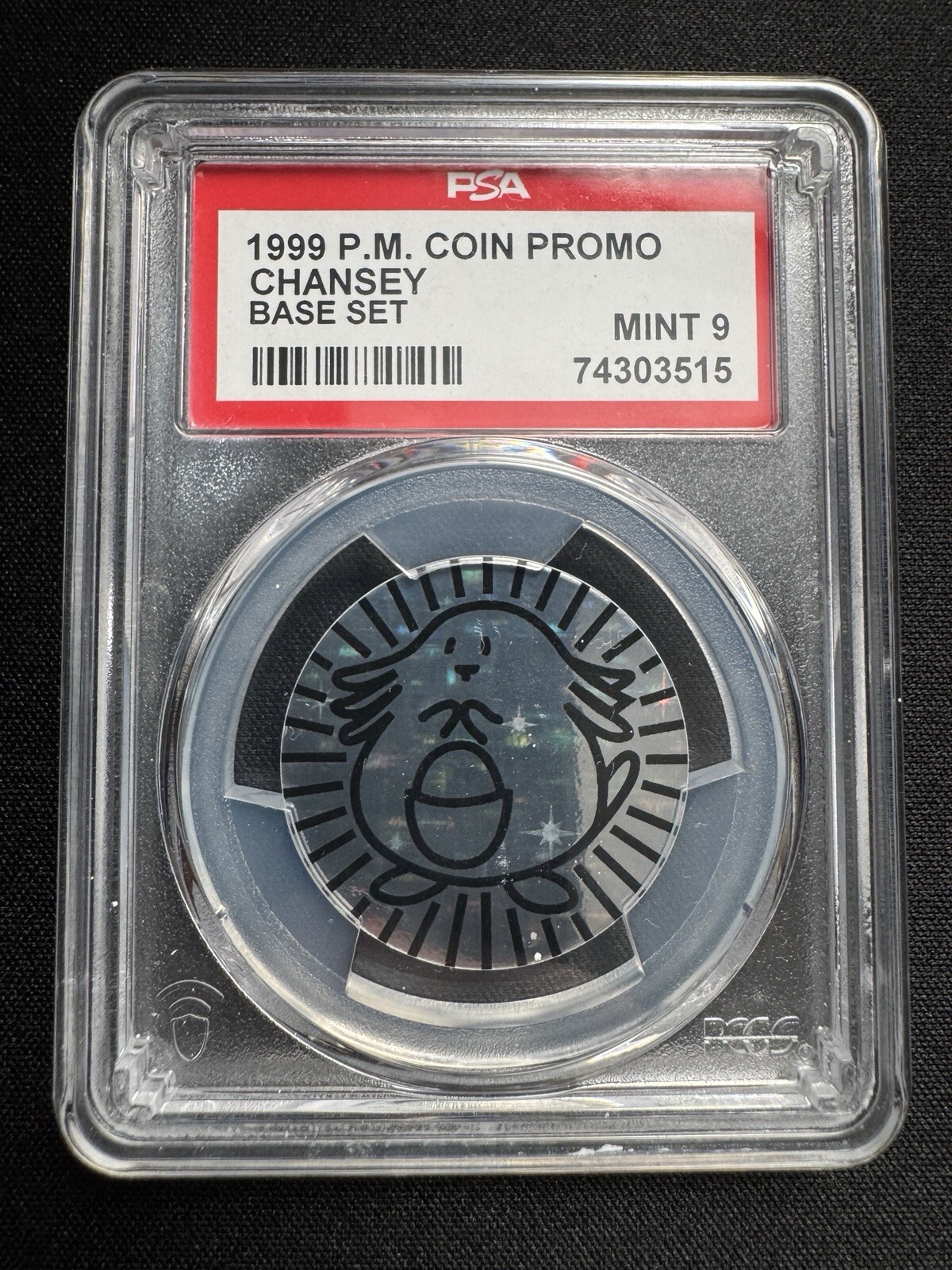 PSA 9 MINT Pokémon TCG Chansey Base Set Promo Coin Slab Low Population-54