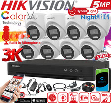5MP CCTV  4/8CH DVR Smart Hybrid Light ColorVu Audio Cams Hikvision Compatible