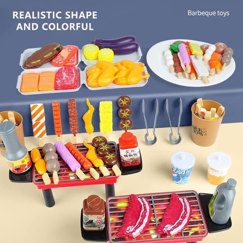 80 PCS BBQ Grill Playset Toy Barbecue Kitchen Cooking Playset - Picture 5 of 9