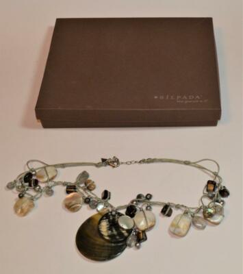 Box Mit SILPADA Silvertone 3 Strängen Dangle Aus Muscheln 19'' Halskette