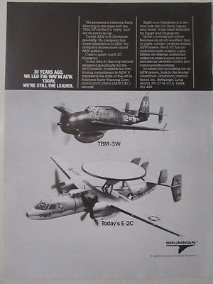 9/1986 PUB GRUMMAN E-2C HAWKEYE US NAVY USS CONSTELLATION TBM-3W AEW C&C AD