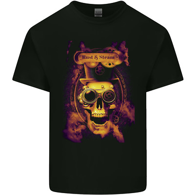 Steampunk Skull Rust & Steam Herren T-Shirt aus leichter Baumwolle