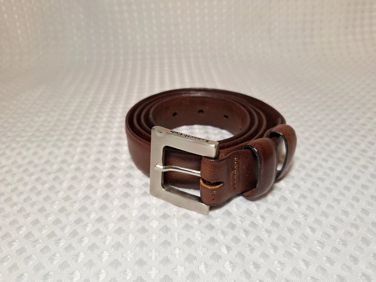 Vintage Kenneth Cole NY Handcrafted genuine Leather Belt size 40/100 Kenneth Cole silver Leather Belt 36 | Mercari main image 3
