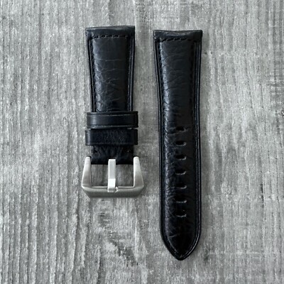 Für OFFICINE PANERAI PAM Uhren 26mm Anstoß Schwarzes Kalbsleder Uhrenarmband