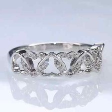 Women's Wedding Ring 2Ct Lab-Created Round Cut Diamond 14k White Gold Plated