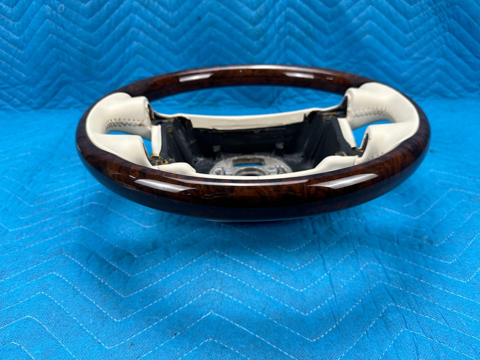 Bentley Flying Spur Steering Wheel w/ Wood Trim Burr Walnut Ivory 29k 2009 OEM