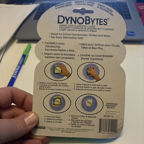 DYNO BYTES Taglierina unica per croste e panini di entrambi nuova in confezione senza BPA - Foto 5 di 5