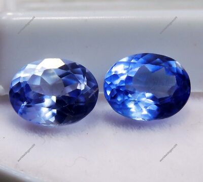 2 Pcs Natural CERTIFIED Sapphire Blue Color Oval Cut 9x7 mm Loose Gemstone Pair