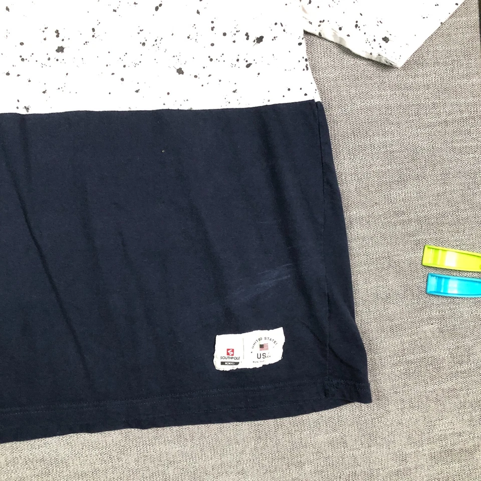 VTG Southpole Mens 5XB 5XL Colorblock Shirt Red Blue Splatter Print Y2K Hip Hop - Image 4 of 4