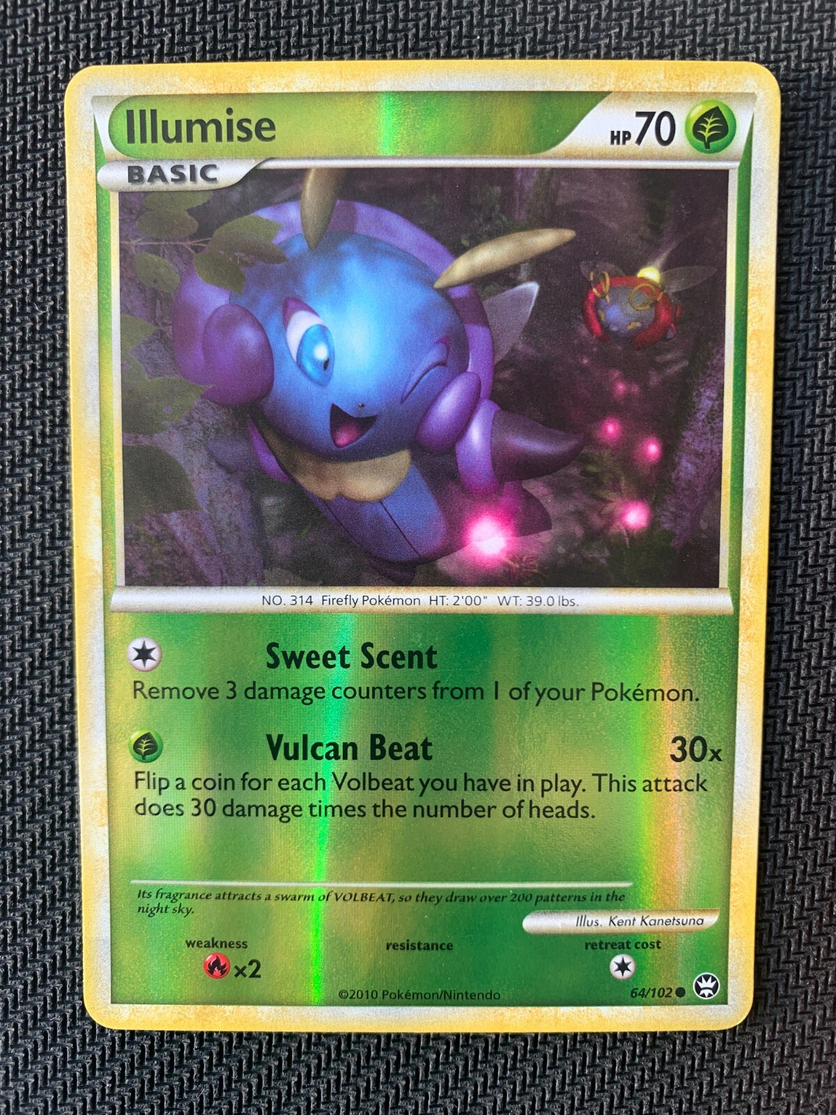 Illumise 64/102 Reverse Holo Pokémon Card - HGSS Triumphant set - MP