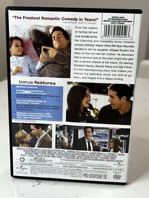 Definitely, Maybe DVD Ryan Reynolds Isla Fisher Abigail Breslin