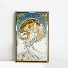 Framed Canvas Giclee Print The Arts, Poetry by Alphonse Mucha Wall Art