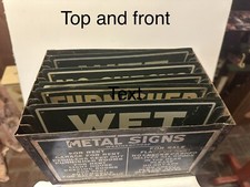 Leslie Sign Cabinet & 23 Metal Signs 20s-30s Vintage Chicago Illinois.