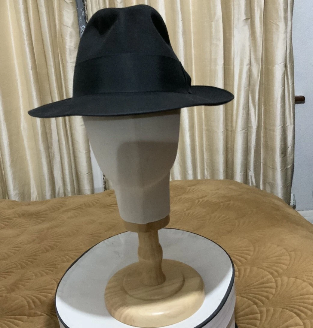 Sombrero Fedora Lock & Co Hatters London Para Hombres Negro Talla 7-M - 57 Cm PVP £295