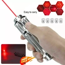 650nm Red Laser Pointer Pen Visible Beam Dot Light & 5 Caps