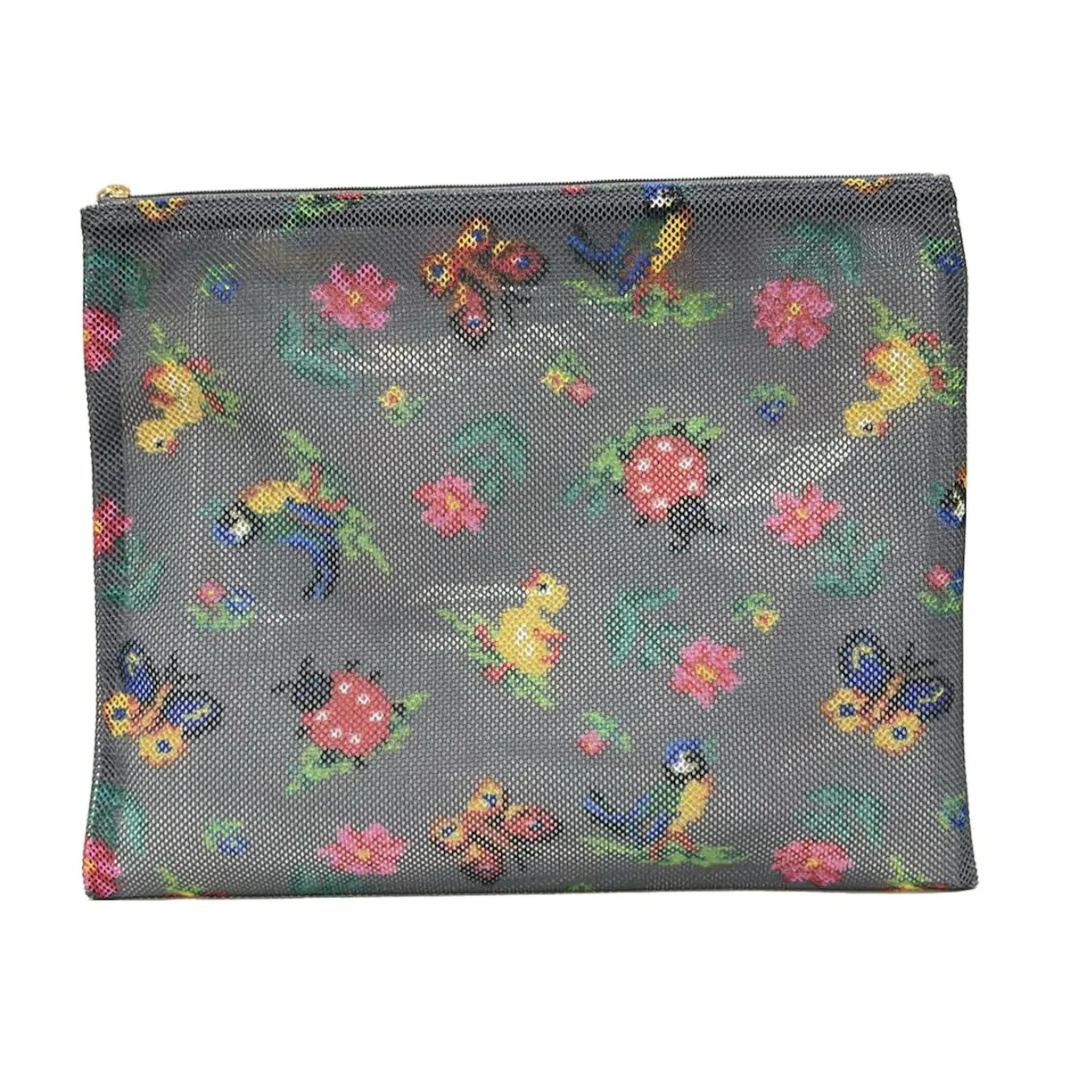 FEILER - Gray Yellow Multi Polyester Pouch - image 1