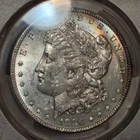 1880-O Morgan Silver Dollar PCGS MS 61 Rainbow Crescent Toned
