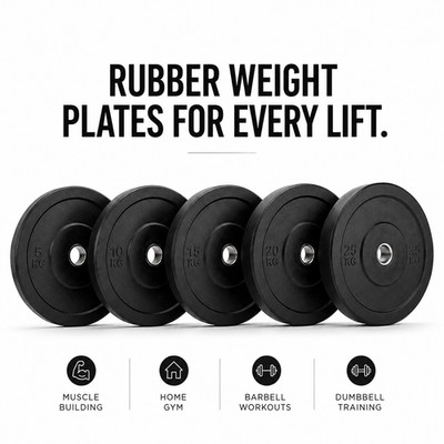 Hantelscheiben Gummi Langhantel Hantelstange Scheiben Power Lifting Muskelaufbau