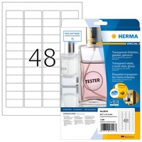 Herma 8016 Wetterfeste Folienetiketten Transparent 1200 Stk 45.7X21.2Mm A4 Blatt