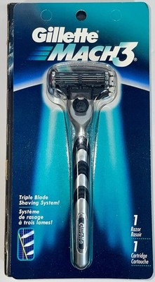 1998 Gillette Mach3 Razor Handle & 1 Cartridge Triple Blade New Sealed