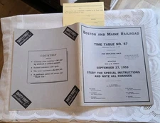 September 27, 1953 BOSTON AND MAINE RAILROAD EMPLOYEE TIME TABLE #57