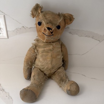 Antique Vintage Straw Head Teddy Bear Very Old