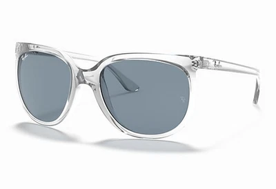 Ray ban Femmes Lunettes de Soleil Cats 1000 RB4126 632562 57-19 Transparent Bleu - Photo 1/4
