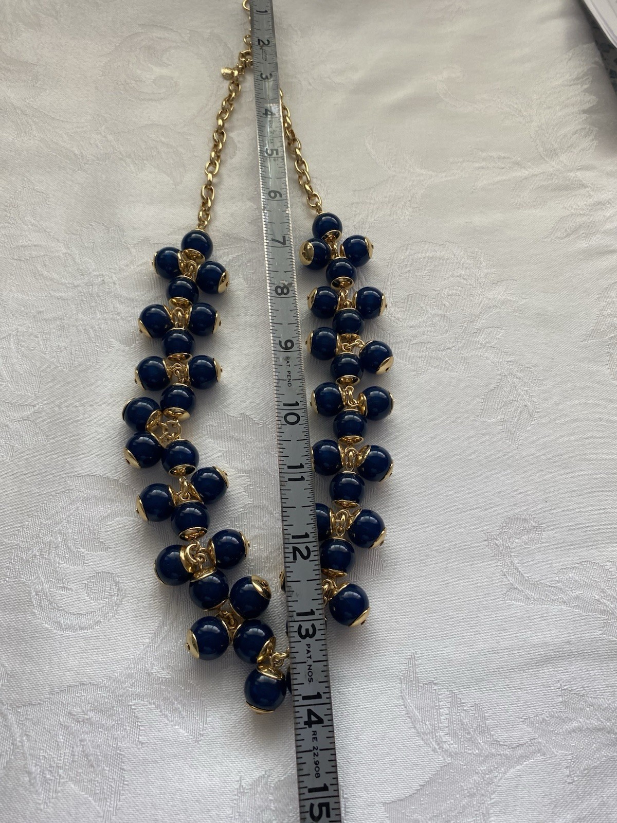 J Crew Nautical Theme Statement Necklace Gold/ Na… - image 4