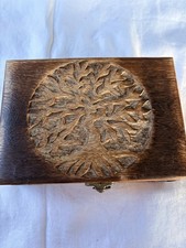 Tree of Life Wooden Carved keepsake Box Decorative Storage Box Stash Box