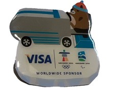 Vancouver 2010 Olympic Games Pin Quatchi Mascot sponsor zamboni Official visa