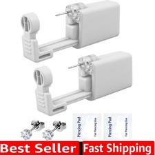Self Ear Piercing Kit - No Pain Gun with Crystal CZ Earrings for Effortless Use
